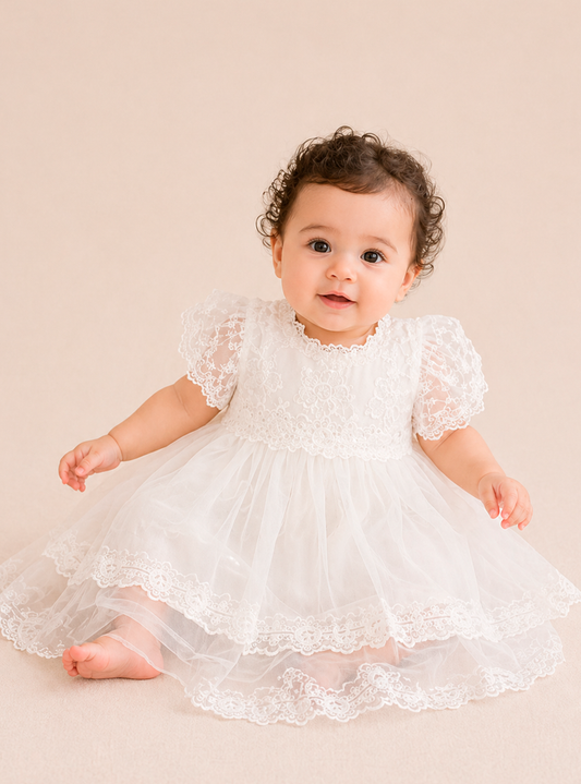 Vestido Infantil de Batizado Maria