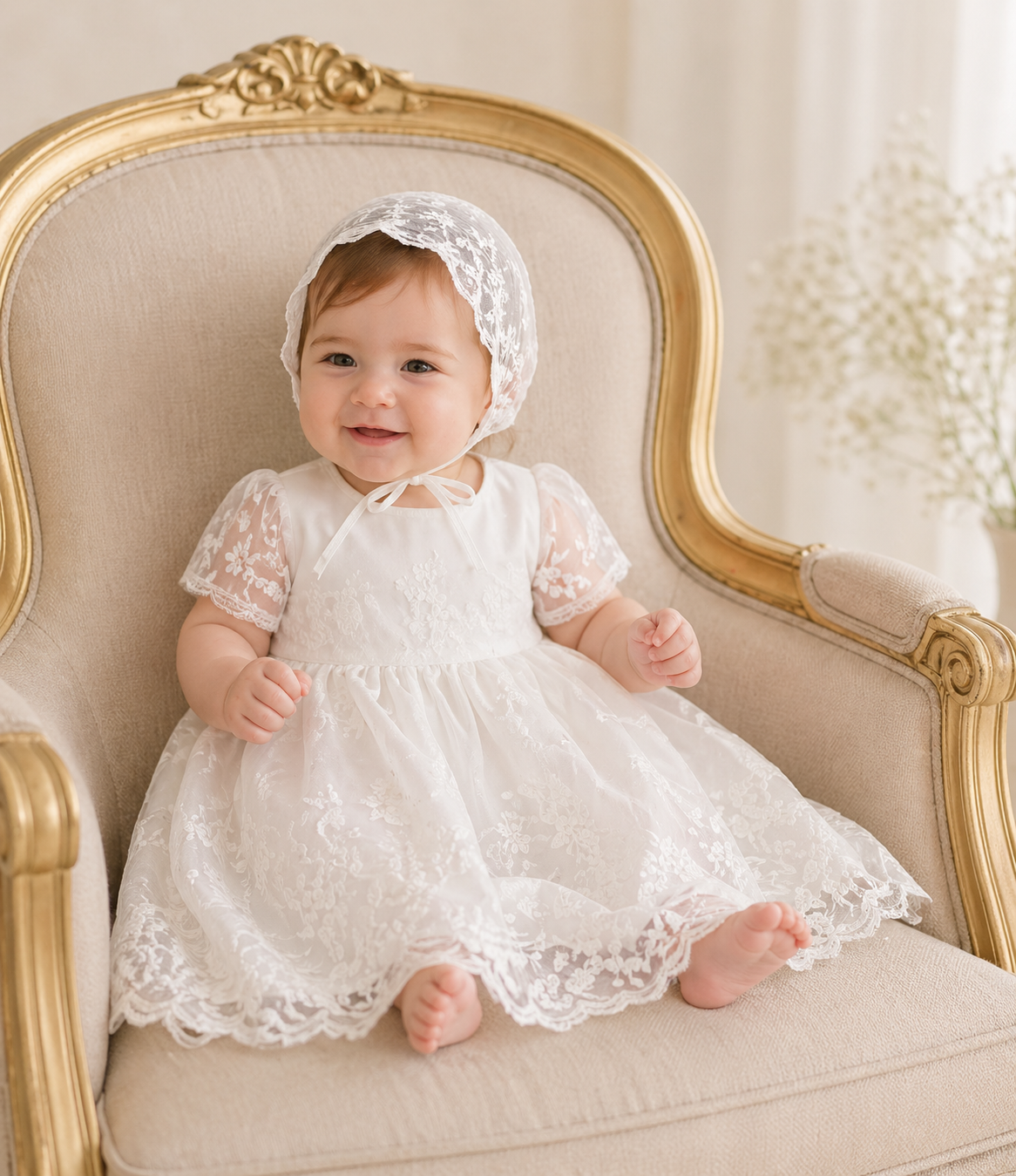 Vestido Infantil de Batizado Rebeca