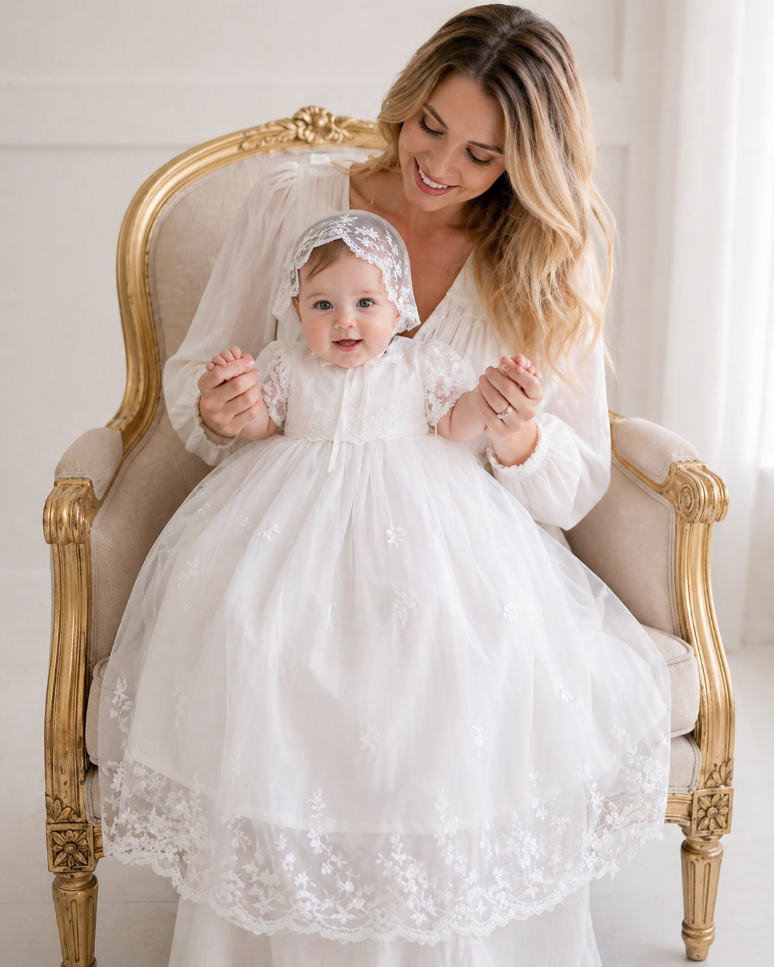 Vestido Infantil de Batizado Rebeca