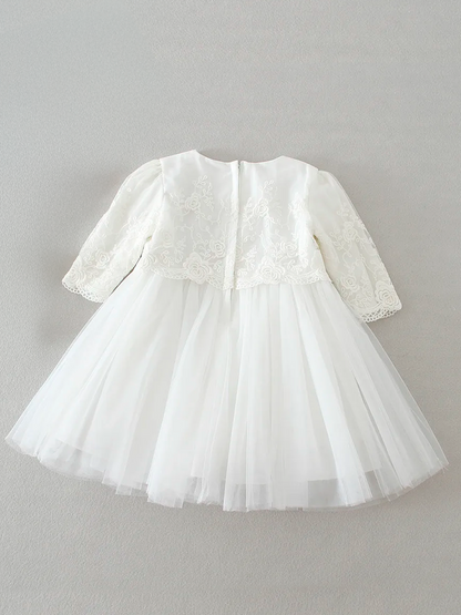 Vestido Infantil Cecília Com Touquinha de Renda